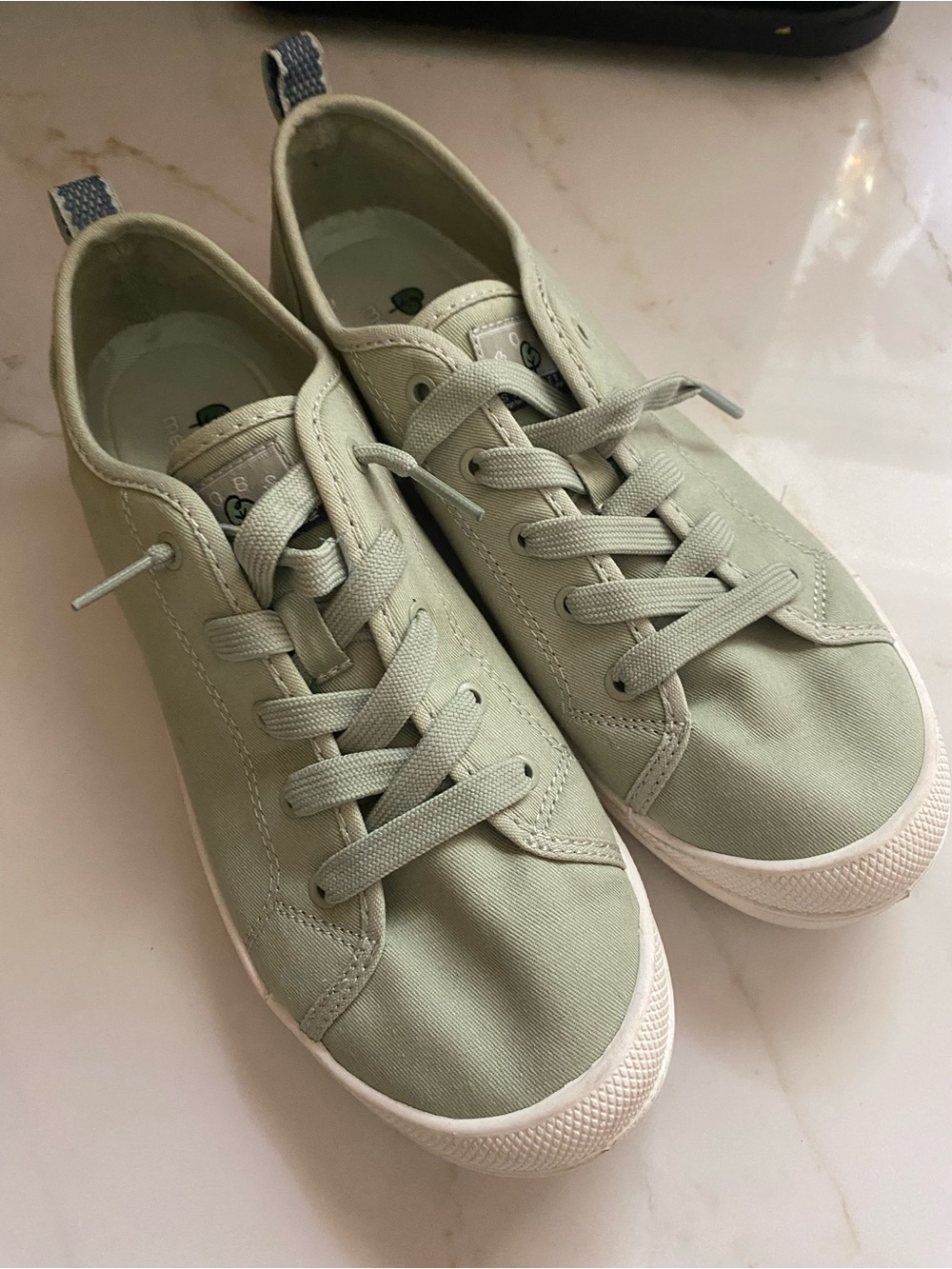BOBS from Skechers Sage Green Canvas Slip-On Sneakers